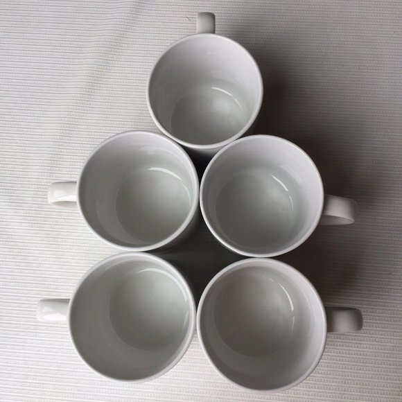 Rooster Art Coffee Mug Tea Cup Chicken Farmhouse Rustic Country White Set of 5 - Picture 2 of 12